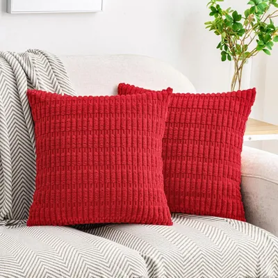 Produktbild von Kissenbezüge Gestreift 40 x 40 cm Rot 2er Set