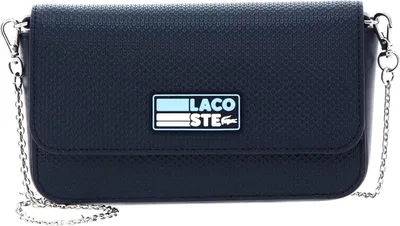 Image de LACOSTE Cuir sac banane sac à épaule Chantaco Seasonal Belt Bag Badge Marine Panorama bleu