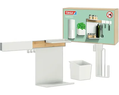 Produktbild von TESA 700420000000, Halter, Weiß, Holz, Metall, Acrylnitril-Butadien-Styrol (ABS), 1 Stück(e), 865 mm, 140 mm