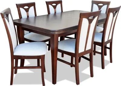 Produktbild von Klassische Esszimmer Möbel Essgarnitur Lehnstuhl Tisch Gruppe 7tlg. Set Modern