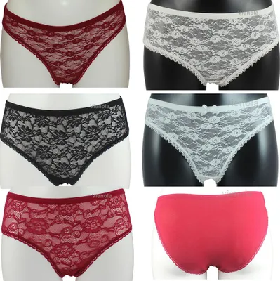Produktbild von 5er Pack Damen-Slip Unterhose mit Spitze Baumwolle in Verschiedene Farben D104