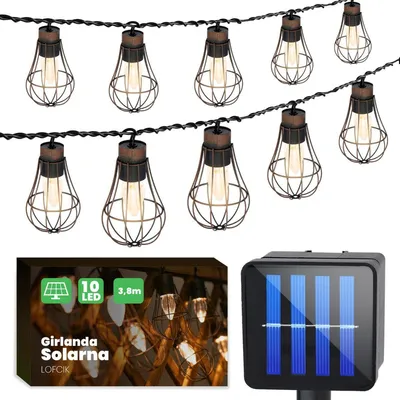 Obrázek produktu pro Víla světla solární zahrada 3,8M 10 teplé bílé LED solární víla světla dekorativní solární řetěz LED víla světla solární řetěz lucerna Vánoce