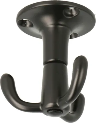 Produktbild von Dreifach Drehhaken Garderobe Spider - Drehhaken Decke ø 48mm, Höhe 52mm, Zamak, schwarz matt
