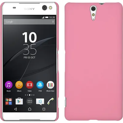 Produktbild von PhoneNatic Case kompatibel mit Sony Xperia C5 Ultra - Hülle rosa gummiert Hard-case + 2 Schutzfolien