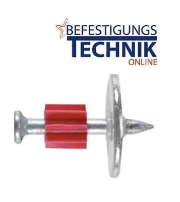 Image de 100 clous à tête pour béton 3,7x32mm avec rondelle 23mm 2mm acier pour goujonneuse Hilti Würth Berner
