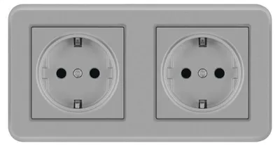 Immagine prodotto di Prese a muro doppia incassata Techstar® TS-PC, 110-250V, 16A, ignifuga, 80x151mm, grigia