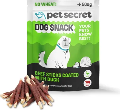 Zdjęcie produktu dla Przysmaki dla psa smaczki pałeczki wołowe oblane kaczką 500 g
