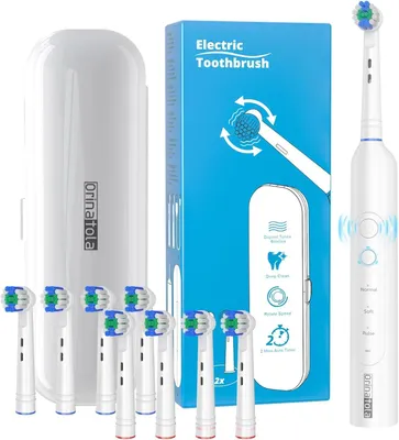 Produktbild von Zahnbürste Elektrisch Elektrozahnbürste, Inkl 8 Aufsteckbürsten, Reise-etui und 3 Putzmodi für Zahnpflege IPX7, Eelektrische Zahnbürste für Reisen