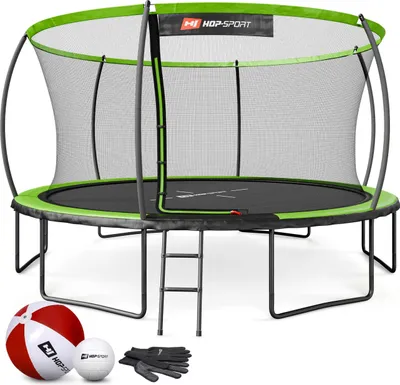 Produktbild von Hop-sport Trampolína 14 ft (427 cm) | Moderná trampolína pre deti a dospelých | Zelená + ochranná sieť + rebrík