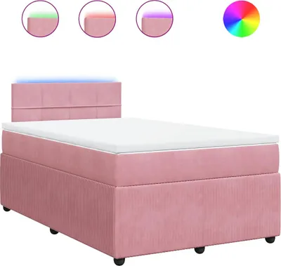 Produktbild von vidaXL Boxspringbett mit Matratze Rosa 120x190 cm Samt