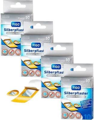 Produktbild von 40x Silberpflaster Pflaster Stripes 4x 10 Stück