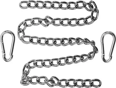 Immagine prodotto di Sedia sospesa con catena da 4 mm - Portata 250 kg, lunghezza 100 cm con moschettone per altalene e amac