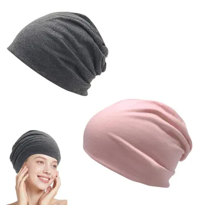 Produktbild von 2 Stk. Beanie Mützen Damen Herren, dünn, atmungsaktiv, Pink+Grau
