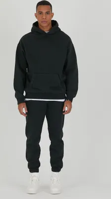 Produktbild von Set Jogger Hoodie 100% Baumwolle Baumwolle Trainingsanzug Hose Jogging Sportswear S Schwarz