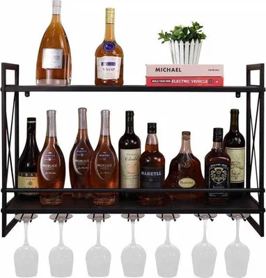 Zdjęcie produktu dla Famanu – Regał na wino, najwyższa jakość, montaż na ścianie, miejsce na 7 butelek
