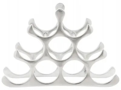 Produktbild von Casa Padrino Designer Weinregal für 9 Flaschen aus poliertem Aluminium Höhe: 30 cm, Breite: 44 cm, Tiefe: 13 cm - Flaschenhalter, Flaschenablage