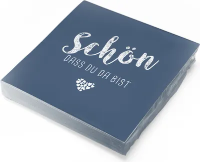 Produktbild von itenga 20x Serviette Schön dass du da bist dunkelblau (Pantone 7693 U)