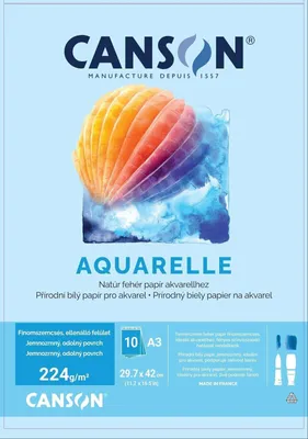 Produktbild von Canson Aquarelle Skizzenbuch 10 A3 224 g