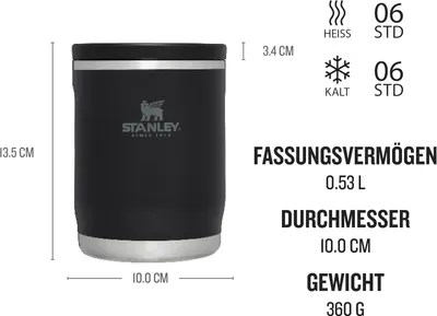 Produktbild von Stanley Adventure To-Go, Thermobox, 0,53 l, 6 h, Schwarz, Edelstahl, Kunststoff