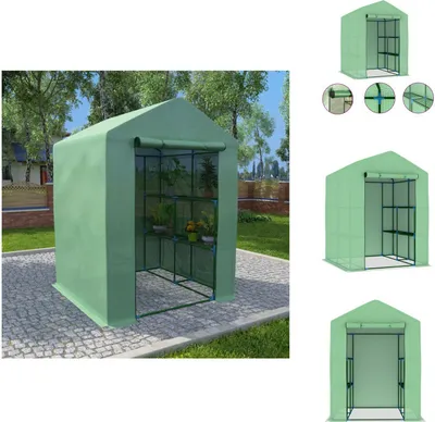 Obrázek produktu pro vidaXL Skleník s policemi ocelový 143x143x195 cm - Skleníky