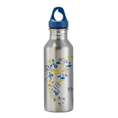 Obrázek produktu pro Step by Step Trinkflasche aus Edelstahl, blau/gelb, für kohlensäurehaltige Getränke, auslaufsicher mit Henkel-Schraubverschluss, Plastik- und BPA-frei, für Schule und Freizeit, Jungen, 0,5 Liter