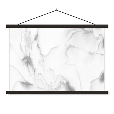 Produktbild von MuchoWow® Textilposter Marmor - Grau - Weiß - Abstrakt - Marmoroptik 120x80 cm mit schwarzem Rahmen - Wanddeko