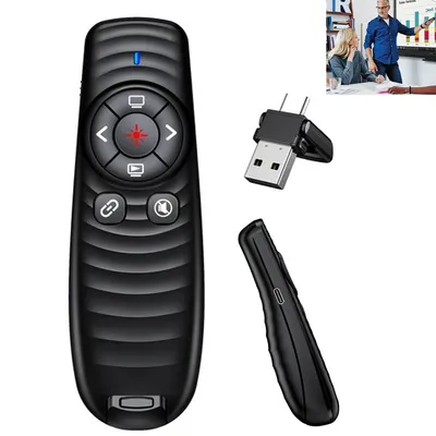 Produktbild von 2,4 G kabelloser Präsentationspointer, Ring-Fernbedienung mit Laser, USB/Type-C Empfänger, Touch-Tasten, PowerPoint, Keynote, Office & Unterricht