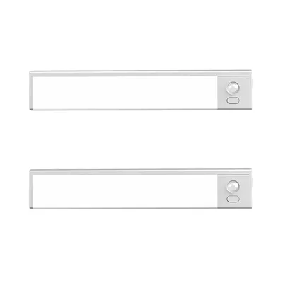 Produktbild von 2er Set LED Unterbauleuchte mit Sensor,kabellos Schranklicht, dimmbar, 3 Farbmodi, Aluminium, Akku 2200 mAh, magnetisch, 23,3 cm