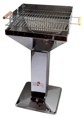 Produktbild von Holzkohlegrill Kingsale, Säulengrill aus Edelstahl, Gartengrill, Trichtergrill, Silber
