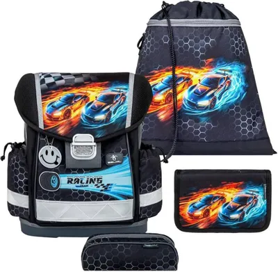 Produktbild von Belmil Classy ergonomisches Schulranzen-Set 4-teilig "Race it" mit Brustgurt
