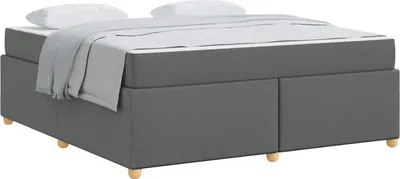 Produktbild von Bettrahmen mit Matratze Dunkelgrau 180 x 200 cm Stoff