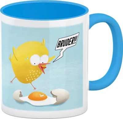 Produktbild von Niedliches Küken mit Ei Kaffeebecher Hellblau