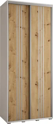 Produktbild von MEBLE KRYSPOL Davos 6 Schrank, zwei Türen - 235,2x110x45 cm - Weiß Artisan Silber