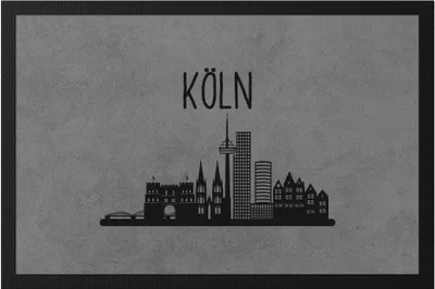 Produktbild von KÖLN Skyline Fußmatte Souvenir Andenken Deutsche Großstädte Motiv Stadt Silhouette Geschenkidee Umzug