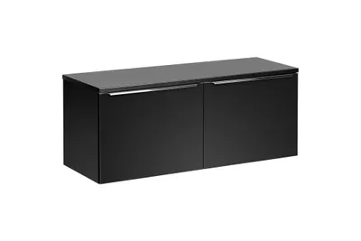 Produktbild von Waschtischunterschrank 2-tlg AKAN 120cm Schwarz matt ohne Waschtisch