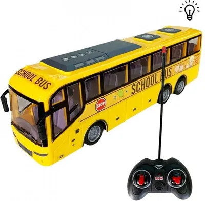Obrázek produktu pro Školní autobus na dálkové ovládání + světelné efekty 32cm - Žlutý.