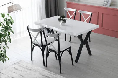 Produktbild von Skye Decor, Efor - 1411, Esstisch, Weiß, 100 % MELAMINBESCHICHTETE SPANPLATTEN, 140 x 80 x 75 cm