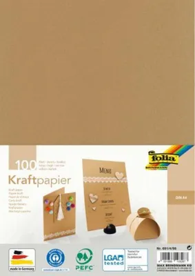 Obrázok produktu pre FOLIA 691/4/98 Kraftový papier, A4, 120 g/m², 100 listov, prírodný
