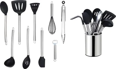 Produktbild von Echtwerk EW-KS-1003 Küchenhelfer Set 10-teilig, Farbe:Silber
