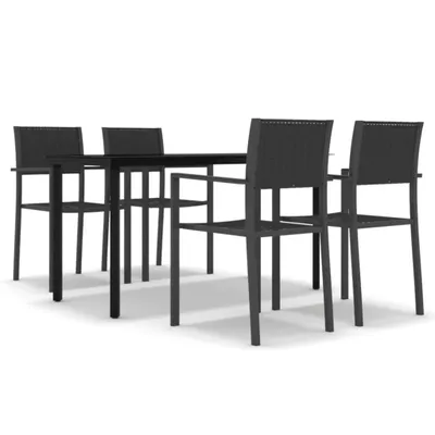 Produktbild von vidaXL 5-tlg. Garten-Essgruppe Schwarz