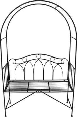 Produktbild von Sitzbank Rankbogen Metall schwarz – Gartenbank Rosenbogen