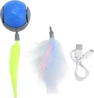 Image de Balle interactive pour chat avec son, balle bleue résistante qui roule toute seule pour lutter contre l'ennui