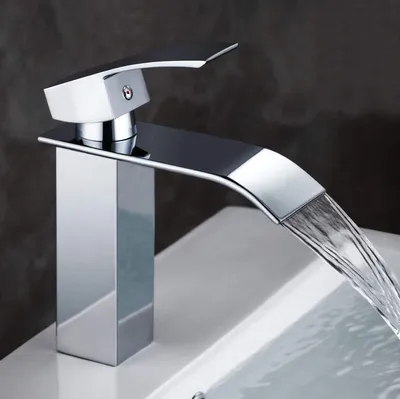 Produktbild von Lospitch Vodopádová umývadlová batéria Kúpeľňa Chrome waschamatur waschbecken Wasserhahn Waschbecken für Badezimmer, Einhandmischer Waschbeckenarmatur Brass Mischbatterie