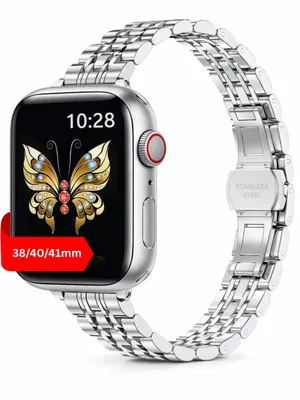 Immagine prodotto di S&T DESIGN Cinturino per smartwatch Cinturino di ricambio in acciaio inossidabile per Apple Watch Compatibile con Apple Watch 38 / 40 / 41 mm