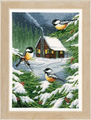 Produktbild von Vervaco Kreuzstich Set "Winter-Szene", Zählmuster, 25x35cm