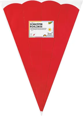 Produktbild von Schultüten Rohling - 68 cm sechseckig rot 5er Pack.