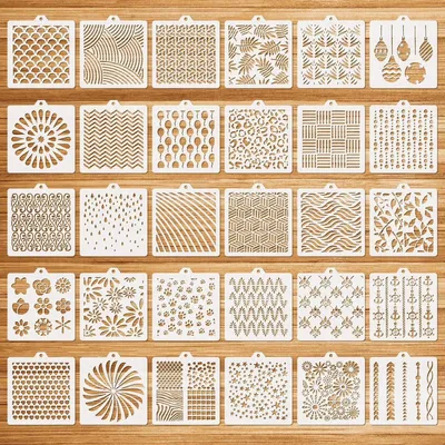 30 Stück Schablonen-Set Kunststoff wiederverwendbar für Holz und Leinwand