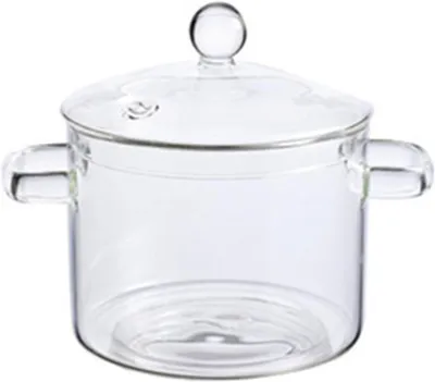 Produktbild von Klarer Kochtopf Mit Deckel, Dicker Und Schwerer, Verbesserter Glastopf for Kochen Von Ramen-Haferflocken Und Anderen Gerichten (Color : 1350ml)