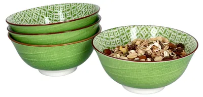 Produktbild von 4er Set Lime Sao Schalen Ø 15,5 cm Grünes Muster Snack Dessert-Bowl Ritzenhoff