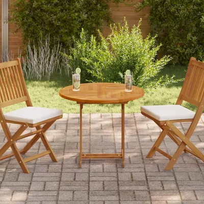 Produktbild von vidaXL Tischplatte Massivholz Teak Rund 2,5 cm 80 cm